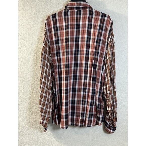 Free People Copper Plaid Snow Top Mountain Top Shirt Button down Medium M NEW - Picture 11 of 16